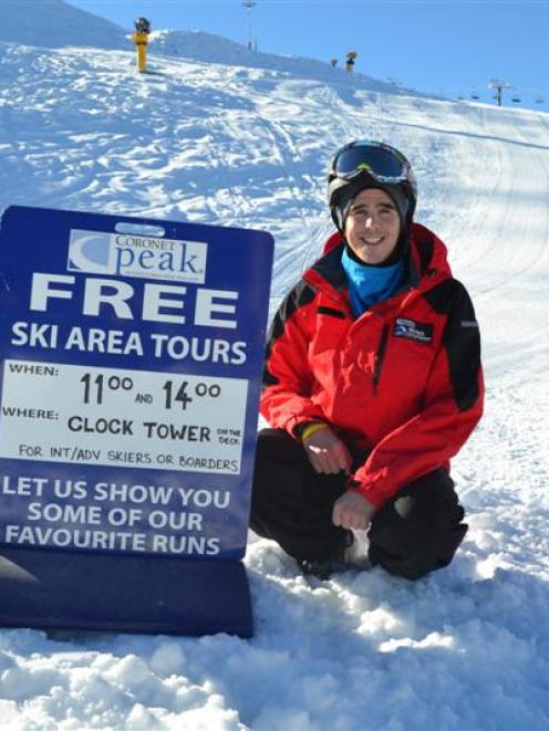 NZSki Coronet Peak host Luke Evans says he enjoys meeting a variety of people in his job. Photo...