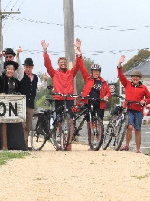 Celebrating the official opening of the Kurow to Duntroon section of the Alps 2 Ocean cycle trail...