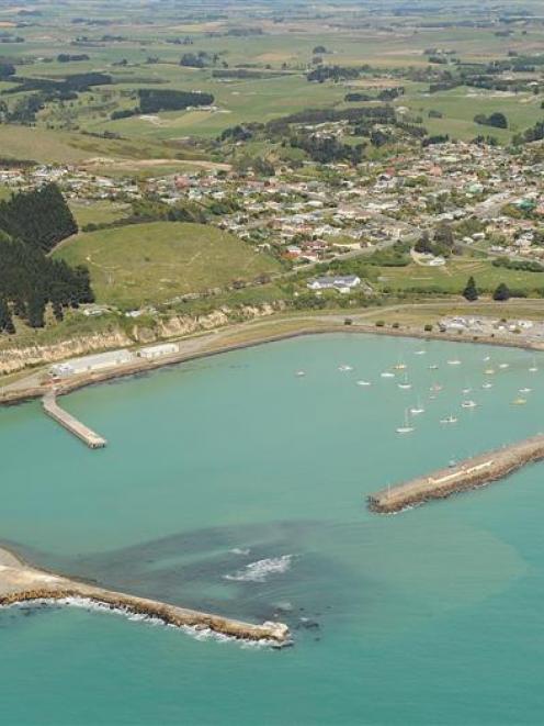 Oamaru Harbour from the air in 2008. Photo by Stephen Jaquiery.