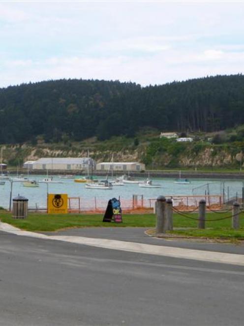 Oamaru Harbour, with Cape Wanbrow behind. Photo by David Bruce.