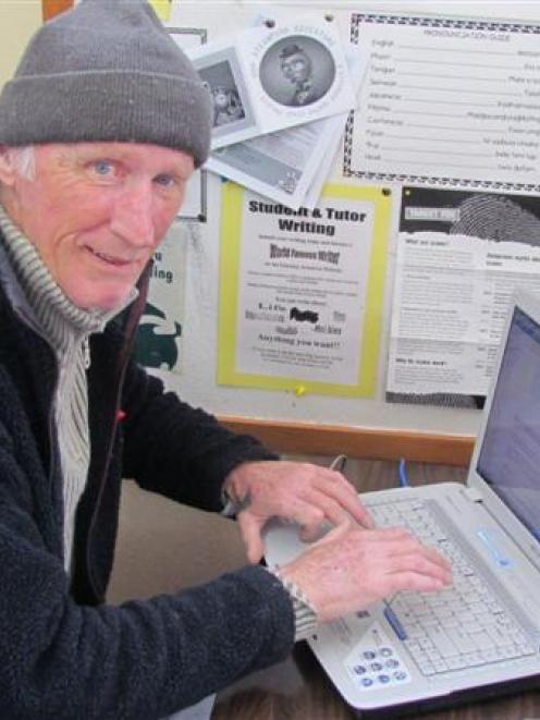 Oamaru man Brian Hanham  at Literacy North Otago last week. Photo by Ben Guild.