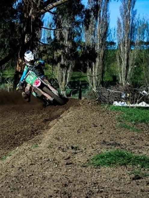 Oamaru motocross rider Joel Meikle in action at the South Island secondary schools championships...