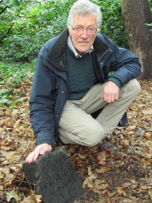 Oamaru World Peace Day gathering organiser Hugh Perkins at the Oamaru Hiroshima memorial stone in...