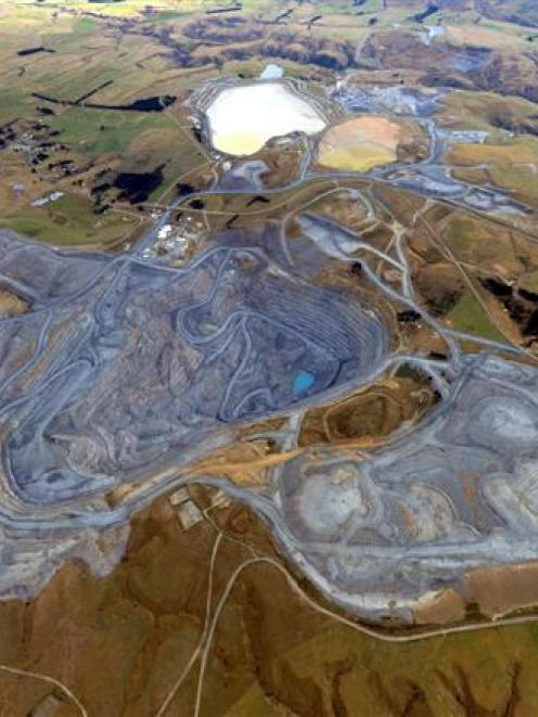 Oceana Gold's main open pit and portal to its underground Frasers mine at Macraes, in East Otago....