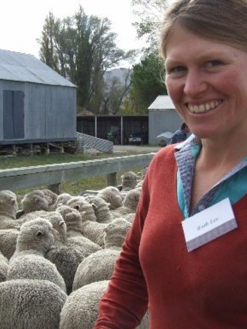 Former Otematata Station shepard Ruth Lee, from Moa Flat, inspects some of the merino sheep on...