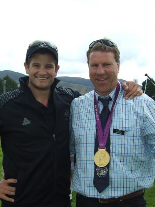 Olympic gold medallist Nathan Cohen lent his gold medal to  show  president Brian Falconer....