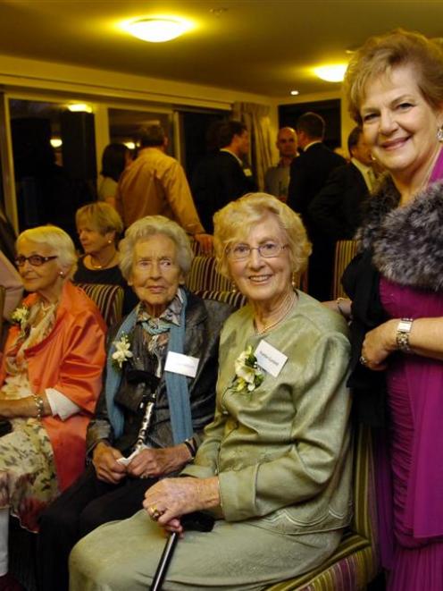 Olympic gold medallist Yvette Corlett (second from right) renews acquaintances with opera singer...