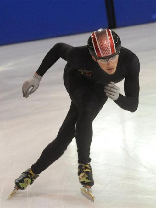 Olympic speed skater Blake Skjellerup competes during the short track speed skating championships...
