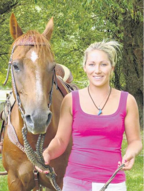 Omarama shepherd Katey Hill (22) and her 6-year-old quarterhorse Boots. Photo by Ruth Grundy