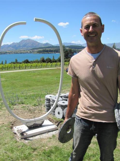 On Monday, Arrowtown sculptor Shane Woolridge was still preparing his sculpture at Rippon...