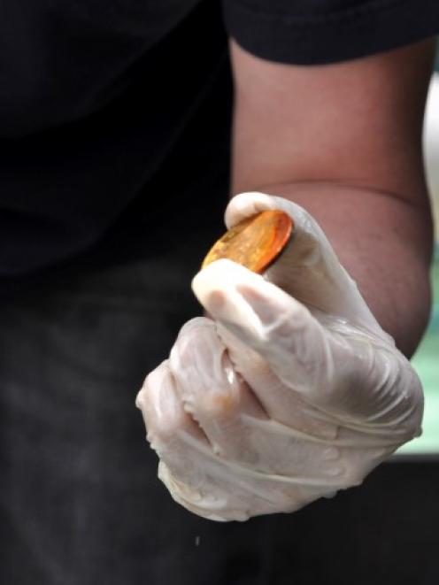 One of two $20 Double Eagle coins recovered from the shipwreck. Photos: REUTERS/Odyssey Marine...