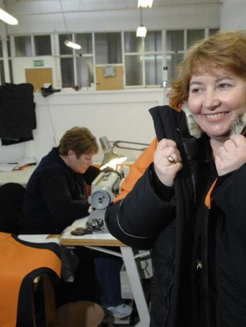 Otago Apparel manager Elizabeth McKewen models an Extreme Cold Weather down jacket bound for...
