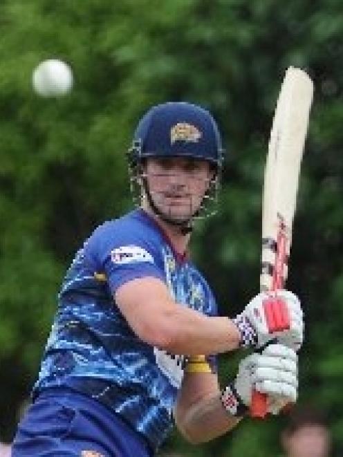 Otago batsman Neil Broom cracks a shot into the off-side during the final of the HRV Cup against...