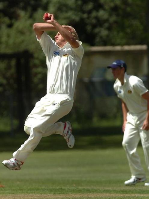 Otago bowler Neil Wagner in action during a trial match at the University Oval No 2 ground...