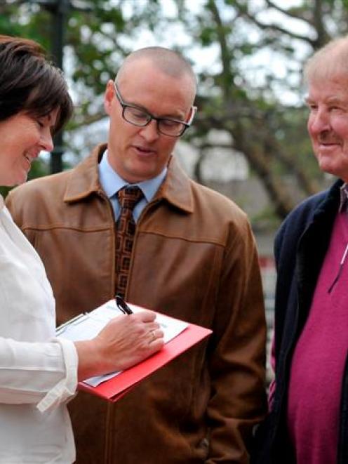 Otago Chamber of Commerce chairwoman Ali Copeman signs a petition to save Invermay jobs launched...