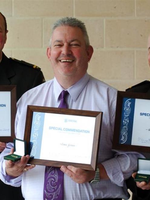 Otago Corrections Facility (OCF) corrections officer (left), unit manager Lane Groen and...