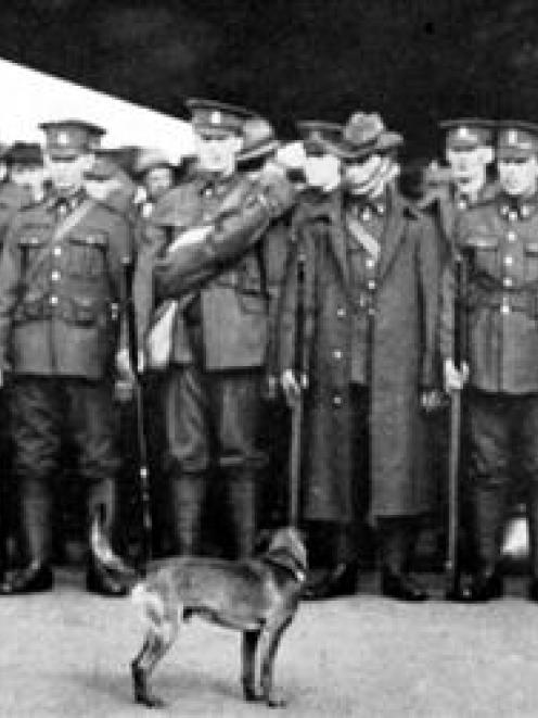 Otago detachment of the Railway Transport Corps at Dunedin Railway Station, prior to their...