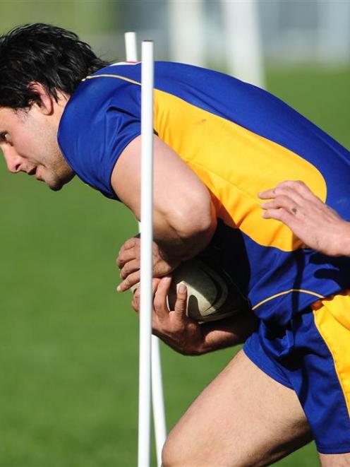 Otago forward Hoani Matenga trains at Logan Park this week. Photo by Craig Baxter.