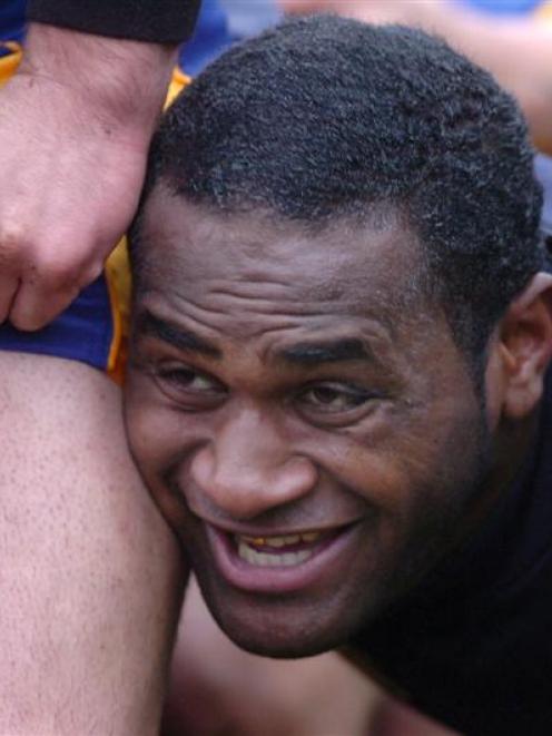 Otago forward Seko Qaraniqio at training at Logan Park yesterday. Photo by Peter McIntosh.