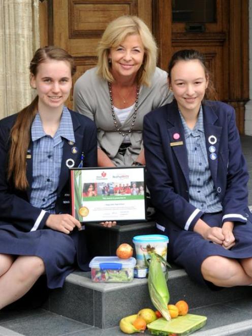 Otago Girls' High School health prefect Serena Sangster (left) and deputy health prefect Olivia...