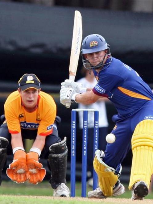 Otago opener Craig Cumming plays a shot in his side's State Shield clash against Wellington in...