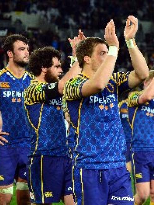 Otago players looking dejected after losing the Ranfurly Shield yesterday are (from left) Fa'asiu...