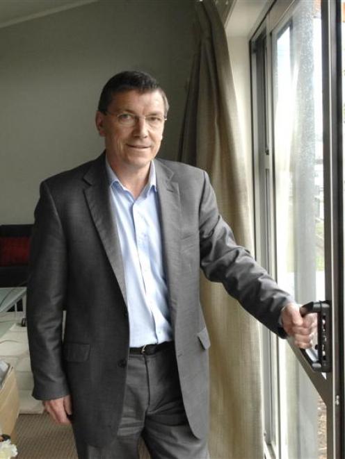 Otago Polytechnic business relationship adviser Bevan Rickerby demonstrates the action of a...