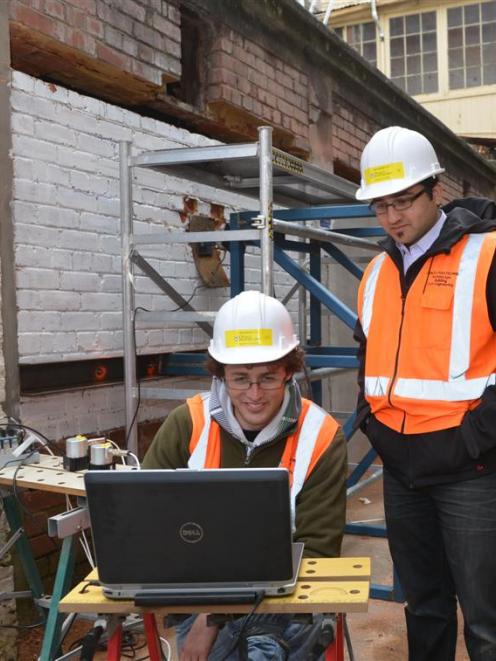 Otago Polytechnic civil engineering student Alex Sutherland (left) and civil engineering lecturer...