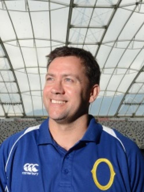 Otago rugby coach Cory Brown at the Forsyth Barr Stadium. Photo by Peter McIntosh.