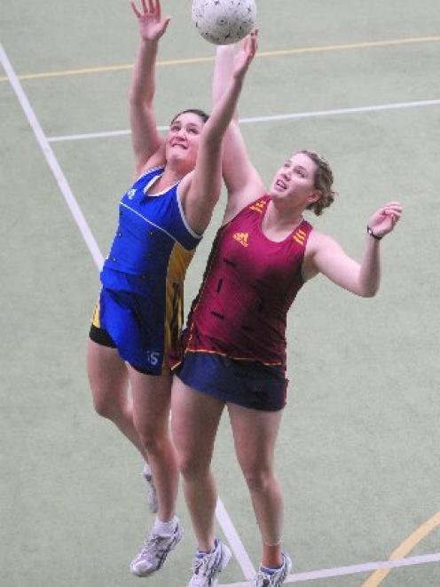 Otago's Te Paea Selby-Rickit (left) and Southland's Te Huinga Reo Selby-Rickit competing at the...