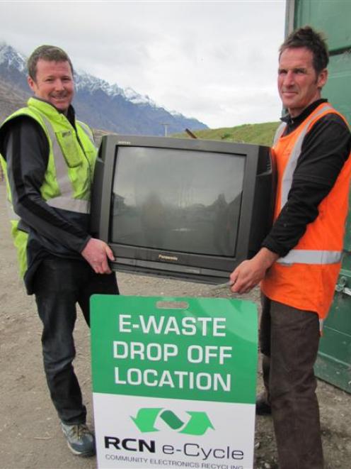 Otago Southland Waste Services manager Mark McKone (left), of Queenstown, and Wanaka Wastebusters...