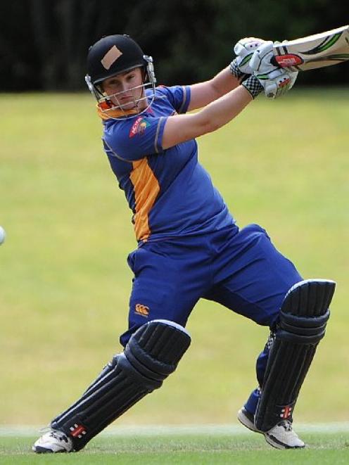 Otago Sparks opener Katey Martin plays through the off side on the way to scoring 90 at the...