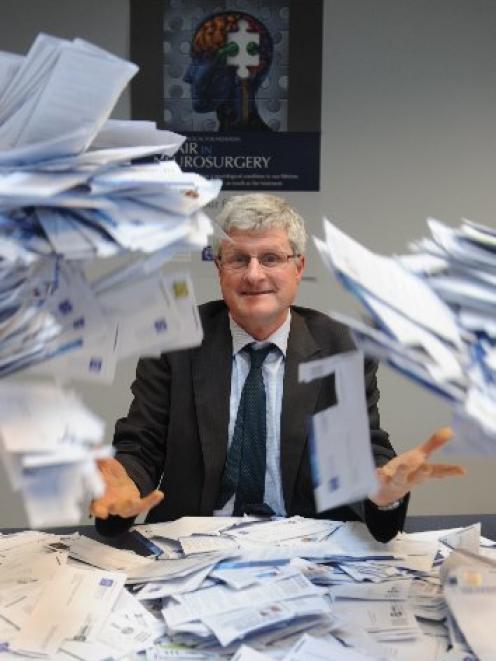 Otago University pro vice-chancellor health sciences Prof Peter Crampton with some of the...