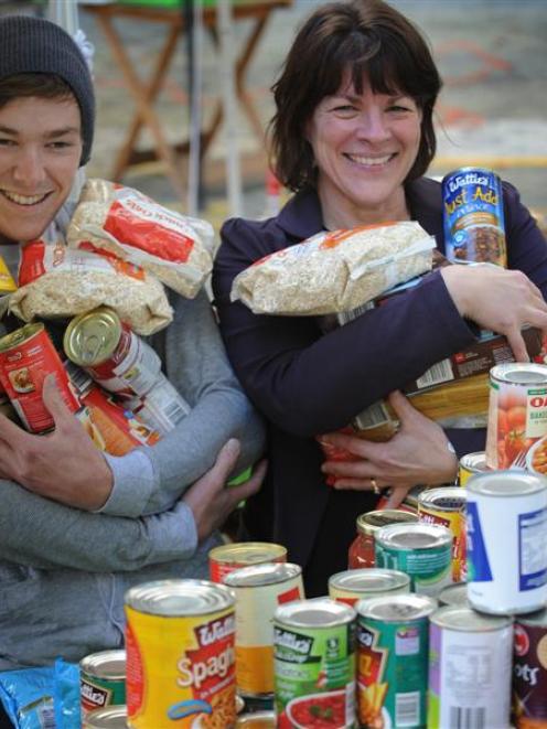 Otago University Students Association president Logan Edgar (left) and vice-chancellor Harlene...