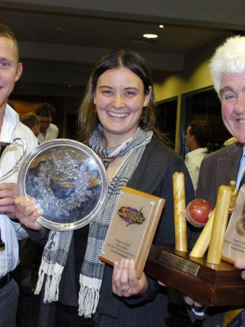 Otago Volts player of the year Craig Cumming (left), his Otago Sparks equivalent, Sarah Tsukigawa...