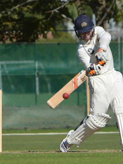 Otago wicketkeeper-batsman Derek de Boorder launches into a big shot during a Plunket Shield...