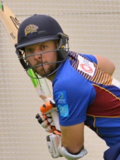 Otago wicketkeeper-batsman Derek de Boorder skips down the wicket during a net session at the...