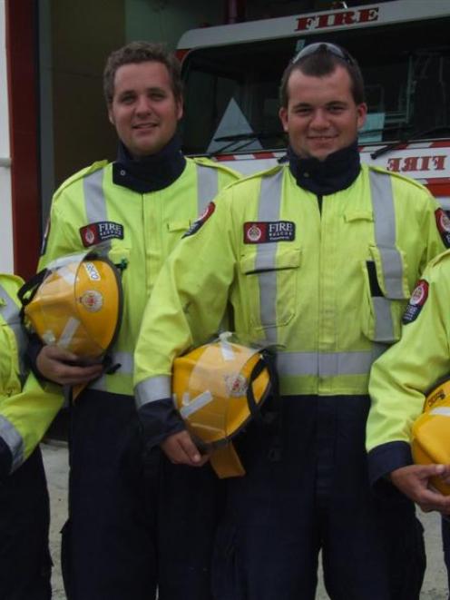 Otematata Fire Brigade volunteers Tania Leopold, Corey Westhall, Thomas Jopson and Brian Ross...