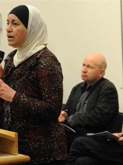 Palestinian Mai Tamimi discusses the recent Gaza war with fellow University of Otago panelists ...
