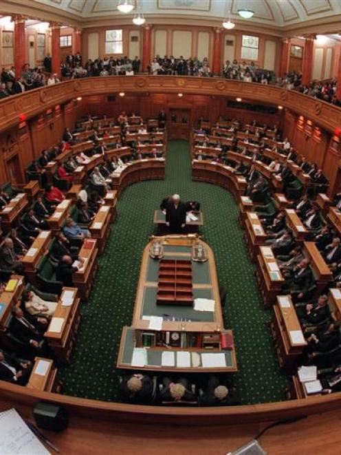 Parliament sits for the first time with an MMP govt and a new speaker is appointed in 2001. Photo...