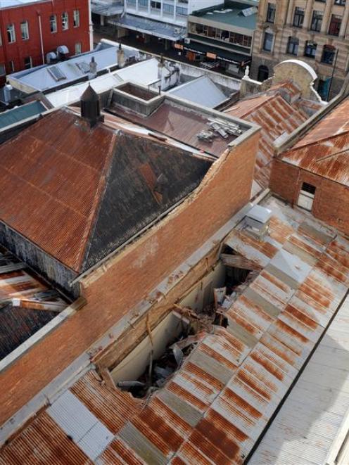Brick Wall Falls Through Roof Of Dunedin Shop Otago Daily Times Online News