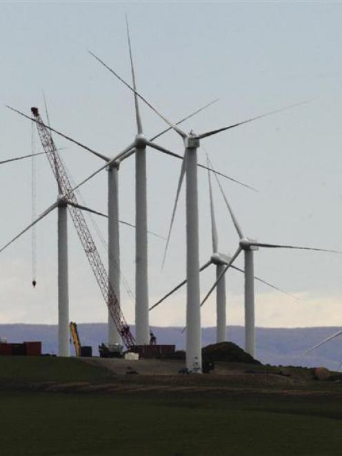 Part of the Mt Stuart wind farm during construction. Photo by Gerard O'Brien.