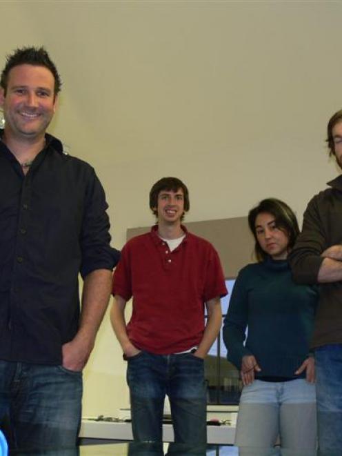 Part of the Xebidy Strategic Design team (from left) Joaquin Montero, director Dan Roberts, Sam...