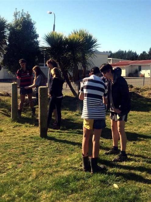 Participants test their ability at the Waitaki Boys' Fraser Farm skills day. Photo supplied.