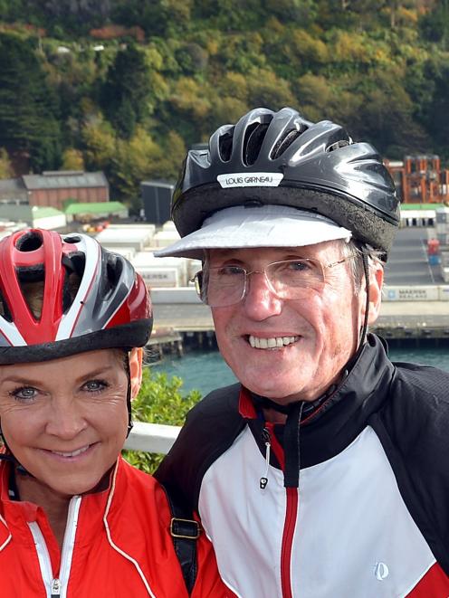 Passengers Sandi Davies and Douglas Schumann, both of the United States, enjoy the  sight  of MS...