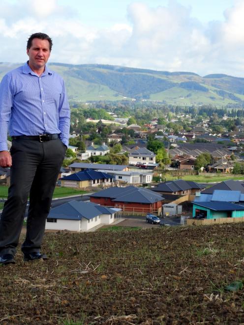 Paterson Pitts director Leon Hallett stands on the new Heathfield subdivision in Mosgiel. Photo...