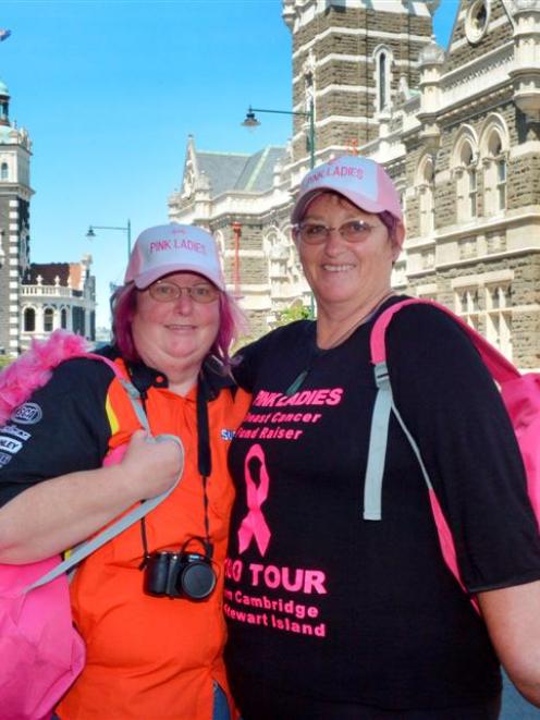 Patrina Lawes (left) and Gaeleen Scholes-Daysh, after arriving in Dunedin yesterday. Photo by...