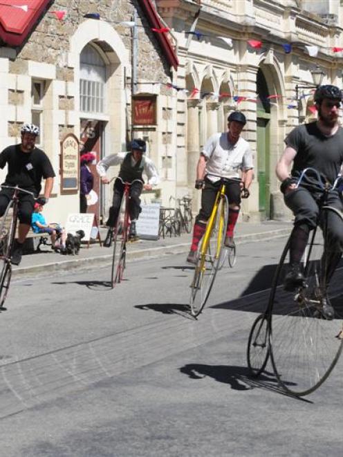 Penny-farthing racing in Oamaru's historic precinct is one of the activities which draw tourists...