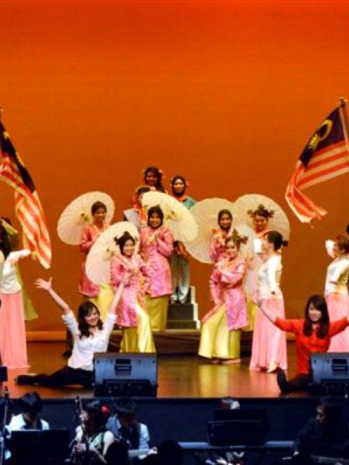 Performers in Hati Malaya, a musical produced by the Otago Malaysian Students' Association, fill...