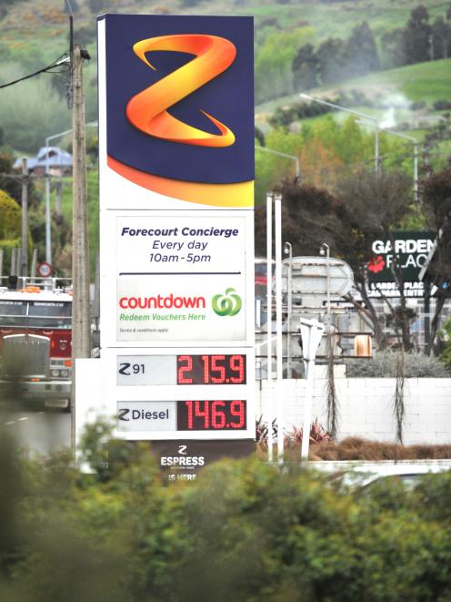 Petrol price reductions are boosting Z Energy's margins. Photo by Linda Robertson.